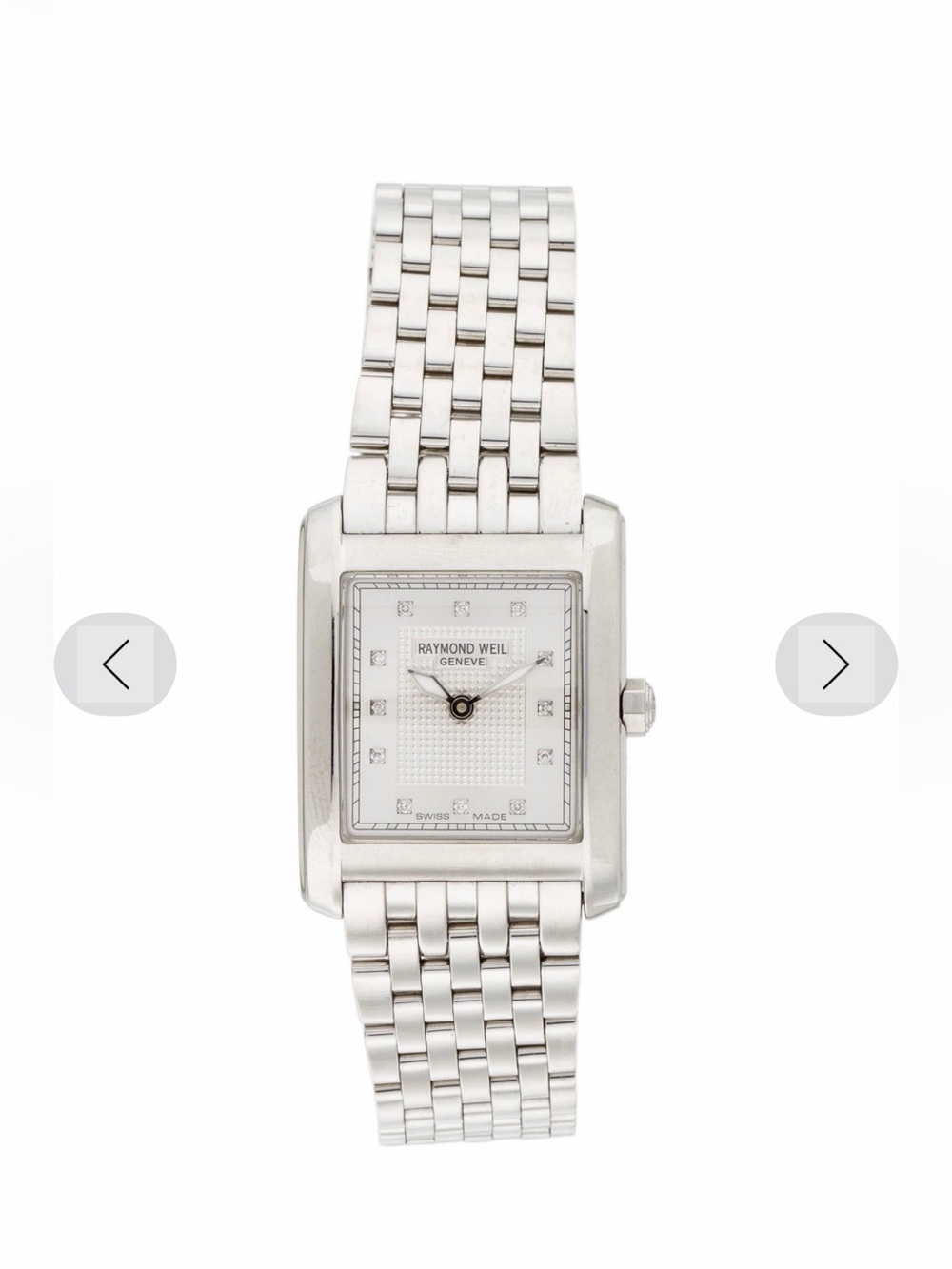 Raymond Weil Don Giovanni Silver-Tone Rectangular Bracelet Watch